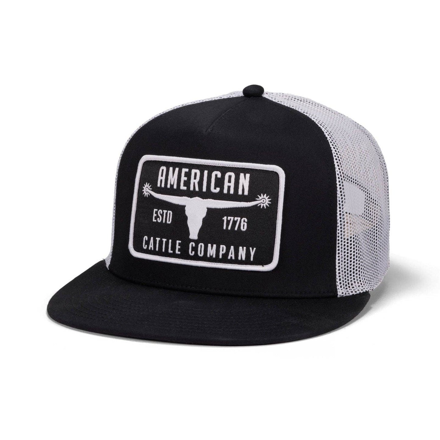 Bull Spurs Hat-Flat: Blue/Grey