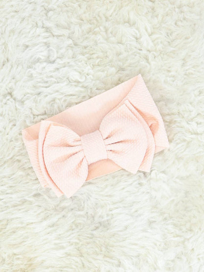 Double Layer Waffle Bow Headwrap - Rose Water