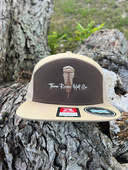 Turkey Feather - Flatbill Snapback Hat - Richardson 168: Solid Black