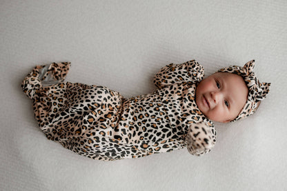 Leopard Knotted Gown & Bow