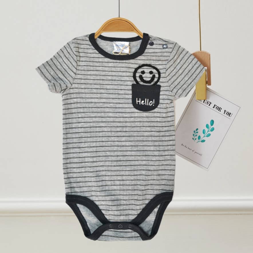 Pack of 3 Smile Hello Embroidery Bodysuits