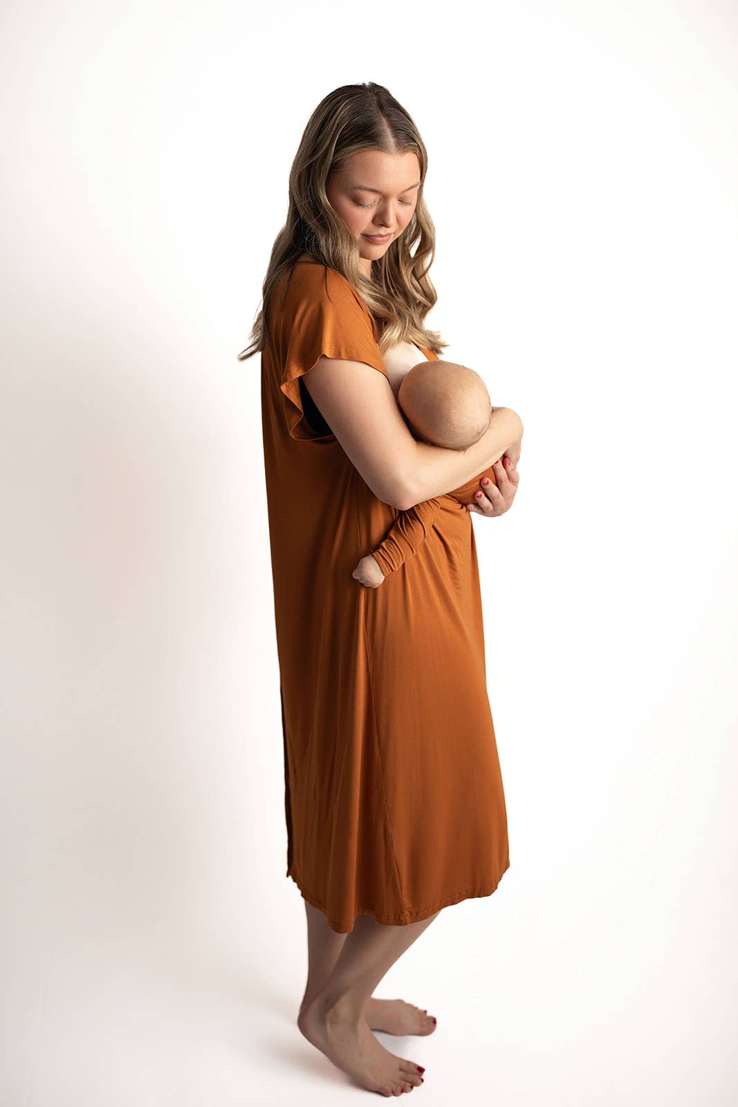 Saddle Longhorn Orange Western Knotted Newborn Baby Gown & Hat