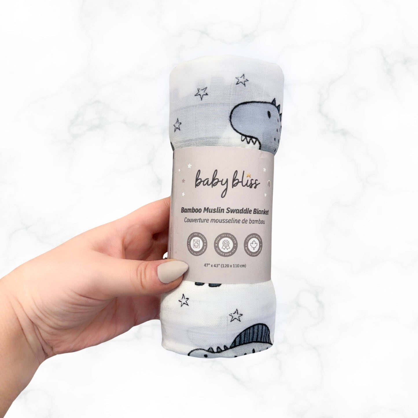 Bamboo Muslin Swaddle Blanket - Dino Dreams