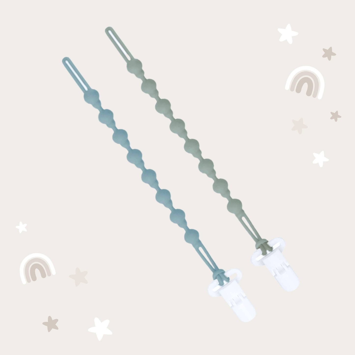Pacifier Clip - Sage & Dusty Teal: Sage & Dusty Teal