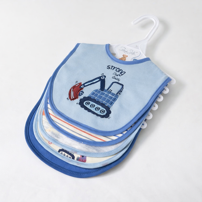 5 Pack Soft Cotton Poly Embroidered Baby Bibs