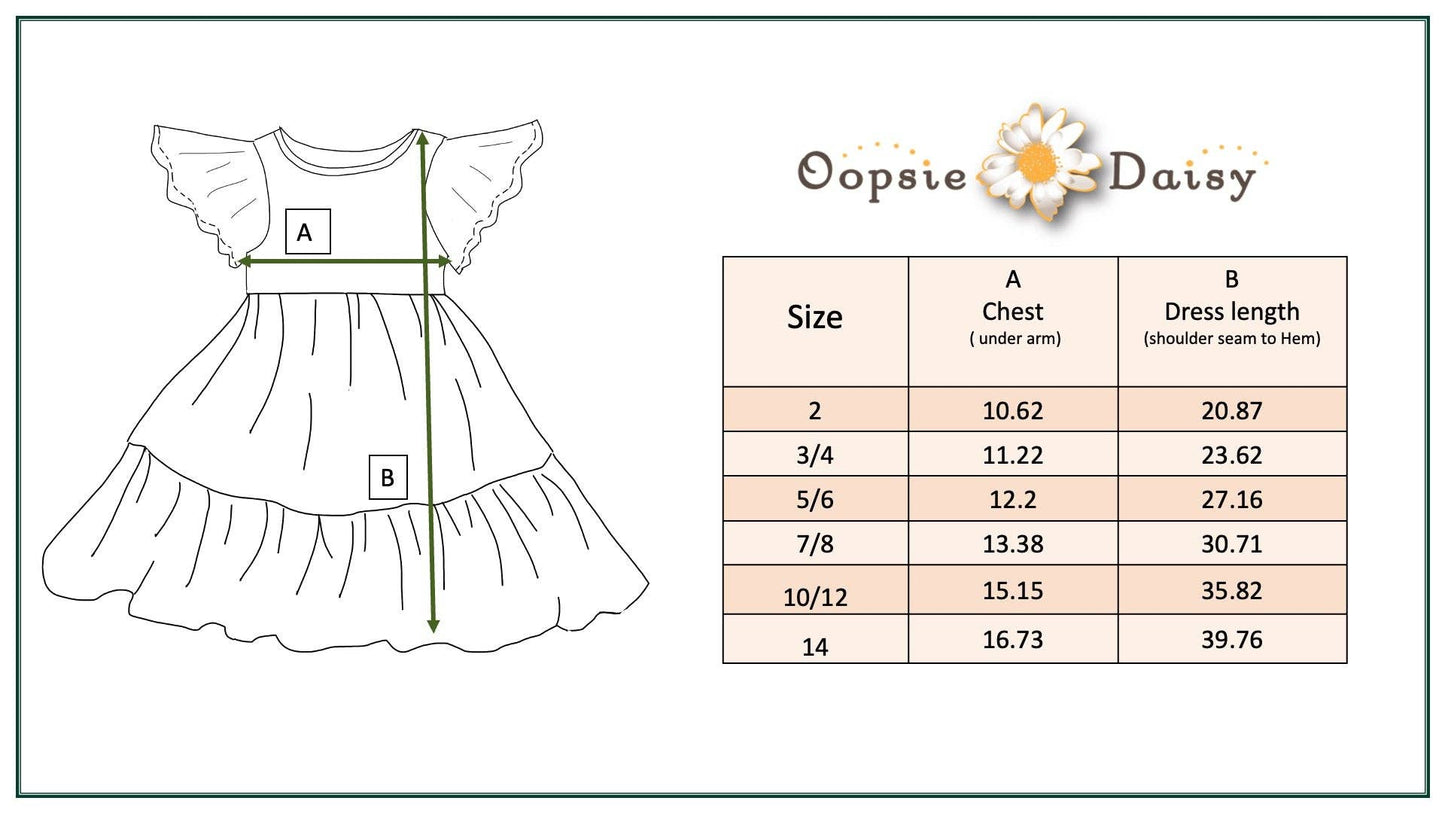 Kids Emmy Green Floral Flutter Sleeve Twirl Spring Dress