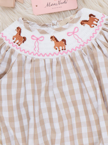 Little Pony Meadow Smocked Bubble Romper