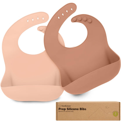 2-Pack Prep Silicone Bibs for Babies, Toddlers, Boys, Girls: Dusk