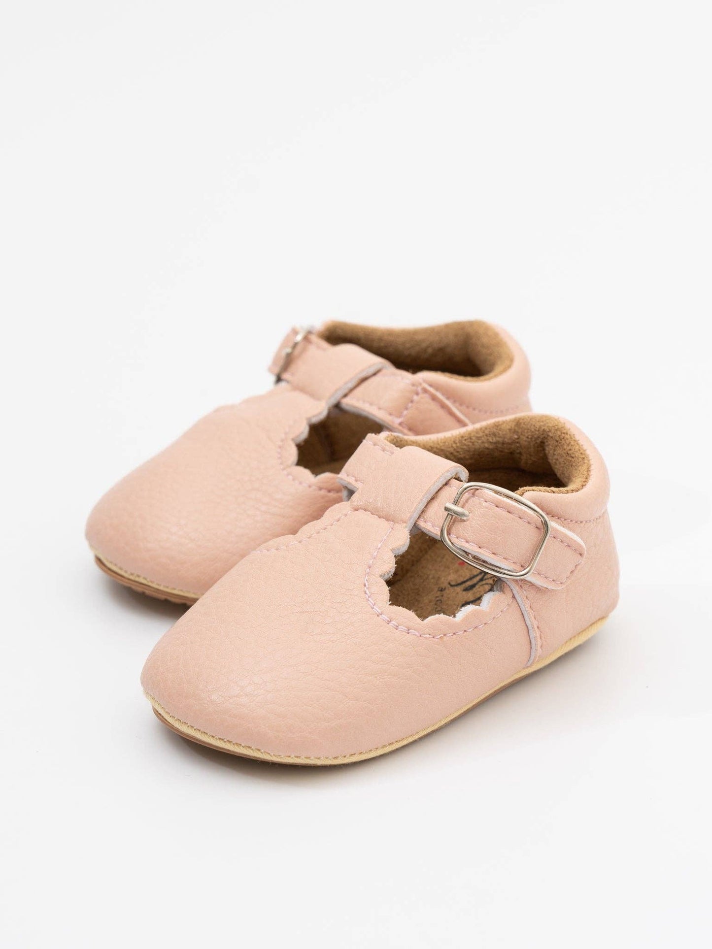 T-Strap Scalloped Buckle Shoes For Baby Girl: Black