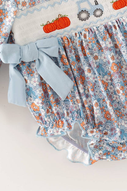 Blue Ditsy Floral Romper