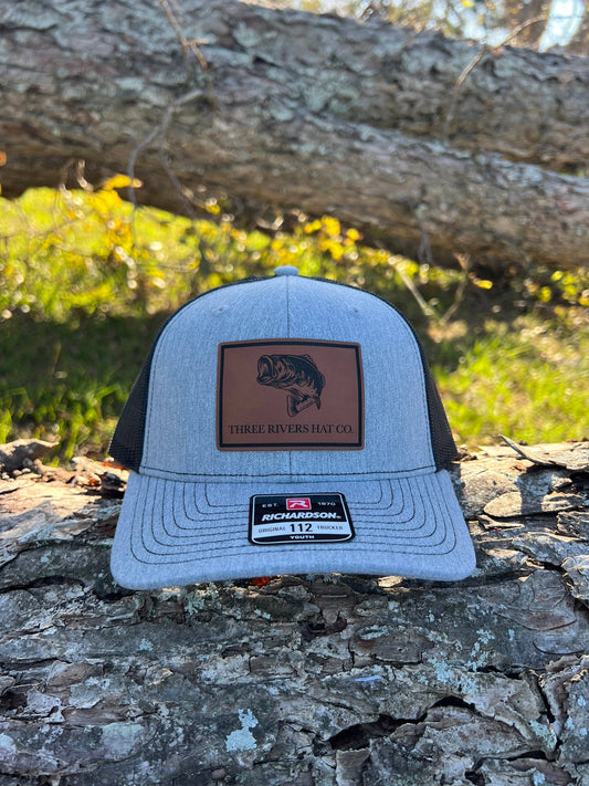 YOUTH - Bass Fishing - Richardson 112 Trucker 6 panel: Heather Gray/Black