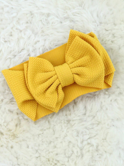 Double Layer Waffle Bow Headwrap - Latte