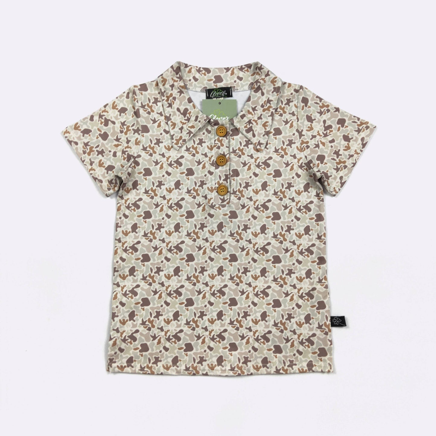 Muted Camo Boy Collar Shirt: 2t
