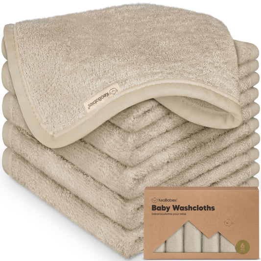 6-Pack Baby Wash Cloths: Earth Brown