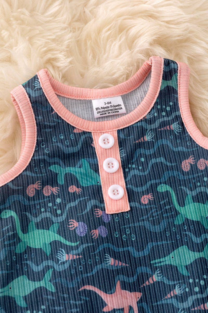 Sea Creature Printed Baby Romper
