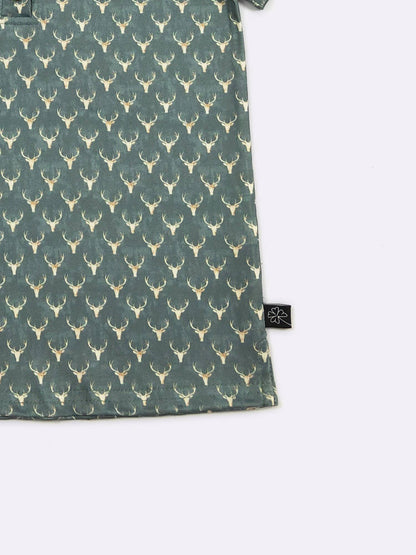 Emerald Deer Boy Collar Shirt
