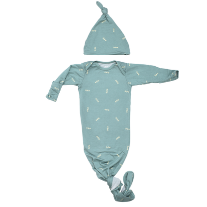 Arrow Print Knotted Newborn Baby Gown Pajamas & Hat