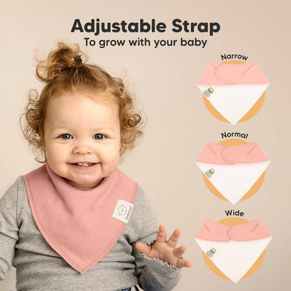 8-pack Baby Bandana Bibs for Girls and Boys: Mauve