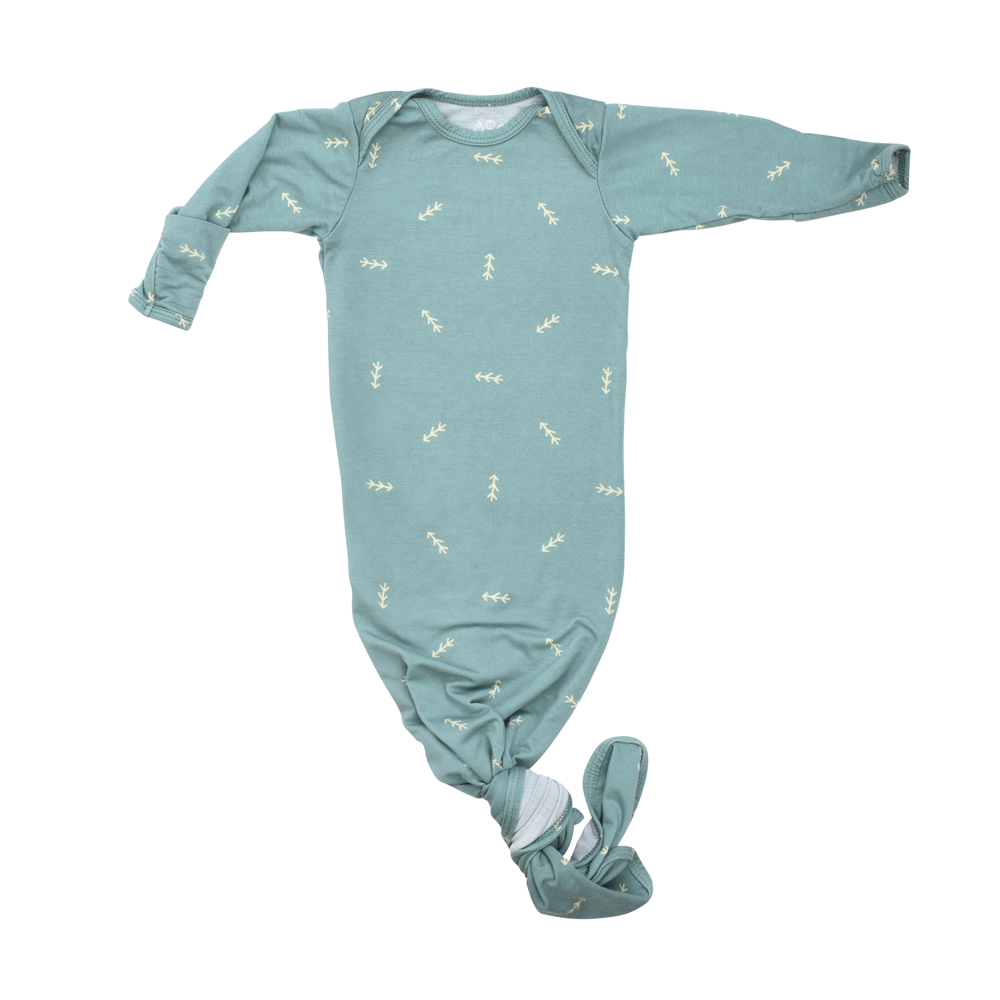 Arrow Print Knotted Newborn Baby Gown Pajamas & Hat