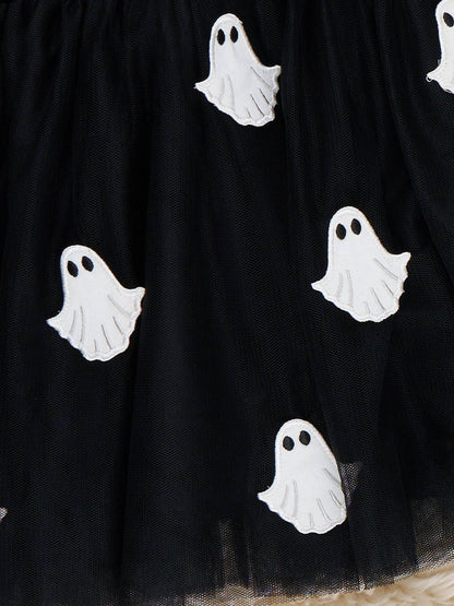 Boo Ghost Embroidered Tulle Dress