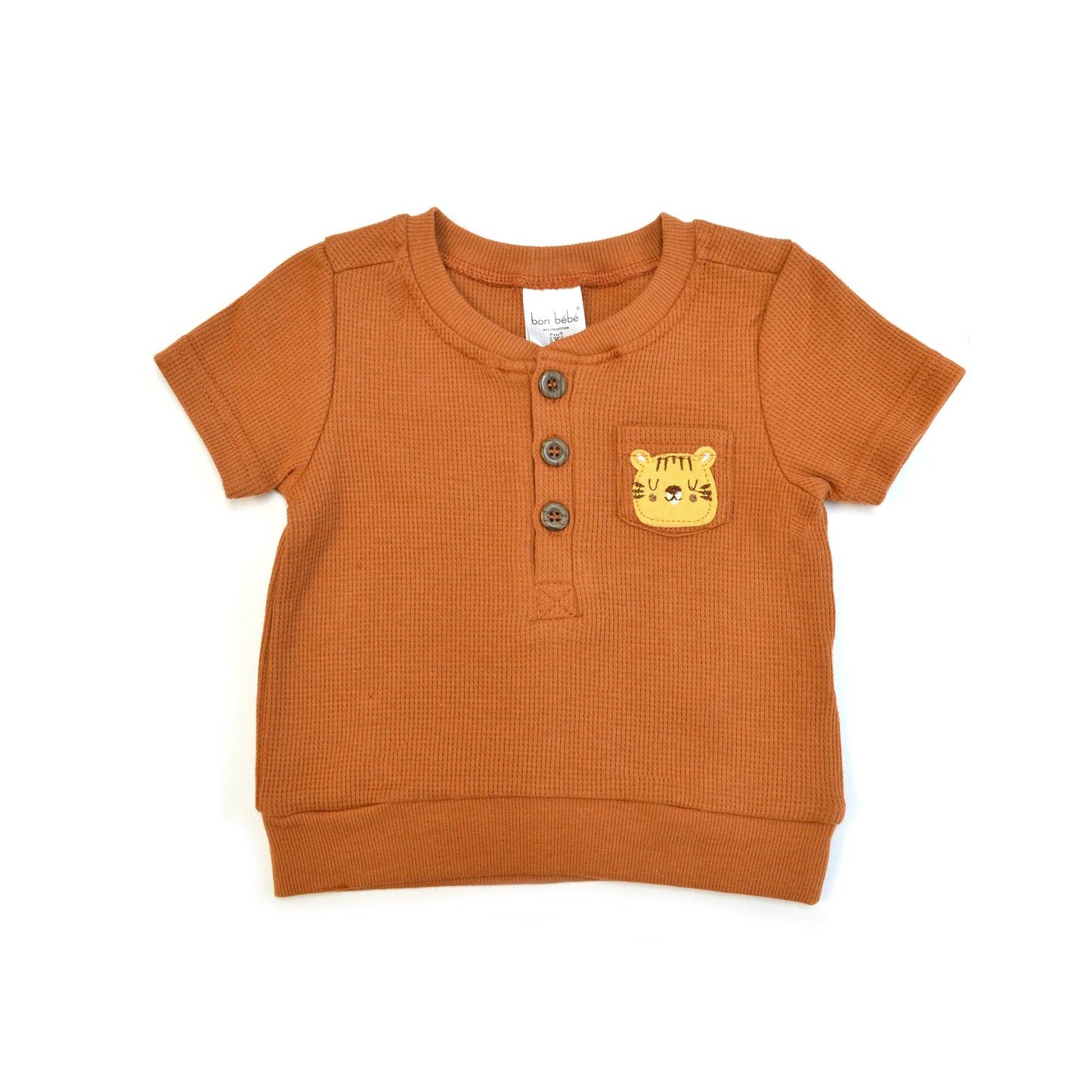 Boys 2pc Summer Cute Waffle Knit Top & Shorts Sets: 18M