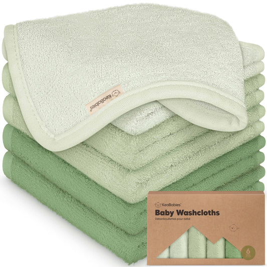 6-Pack Baby Wash Cloths: Verde