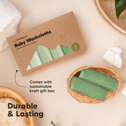 6-Pack Baby Wash Cloths: Verde