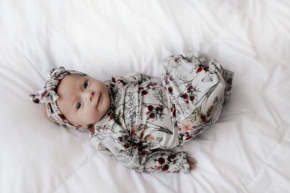 Floral Flower Knotted Gown & Bow