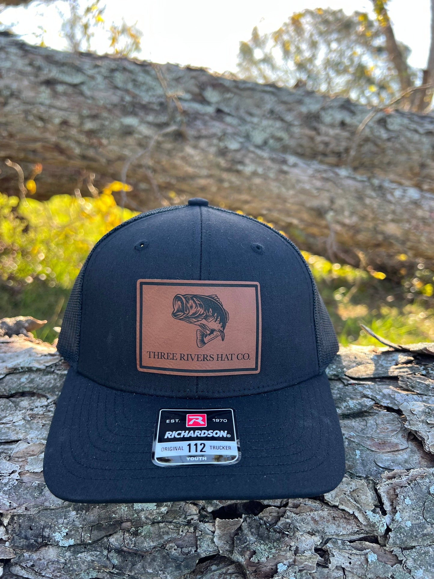 YOUTH - Bass Fishing - Richardson 112 Trucker 6 panel: Heather Gray/Black