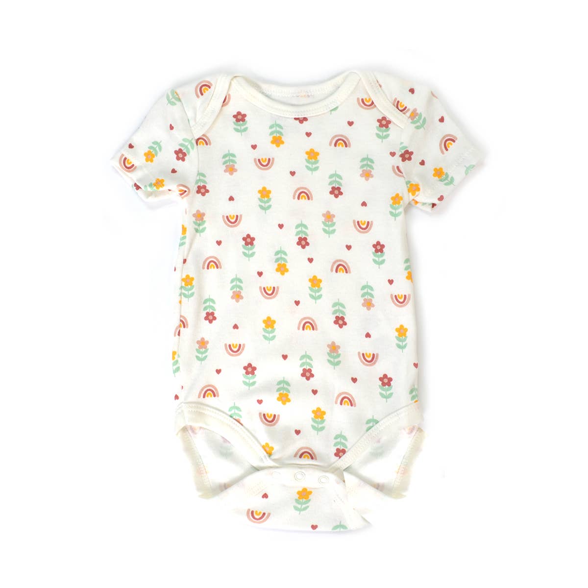 Pack of 3 Baby Love Puff Screen Print Pattern Bodysuits: 6-9M