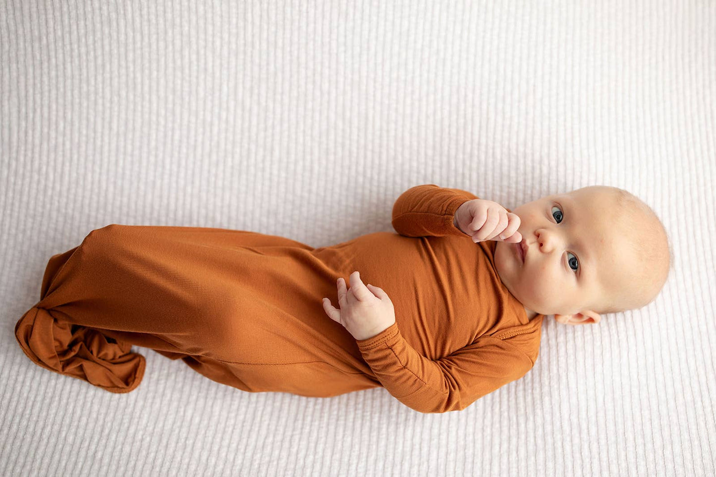 Saddle Longhorn Orange Western Knotted Newborn Baby Gown & Hat