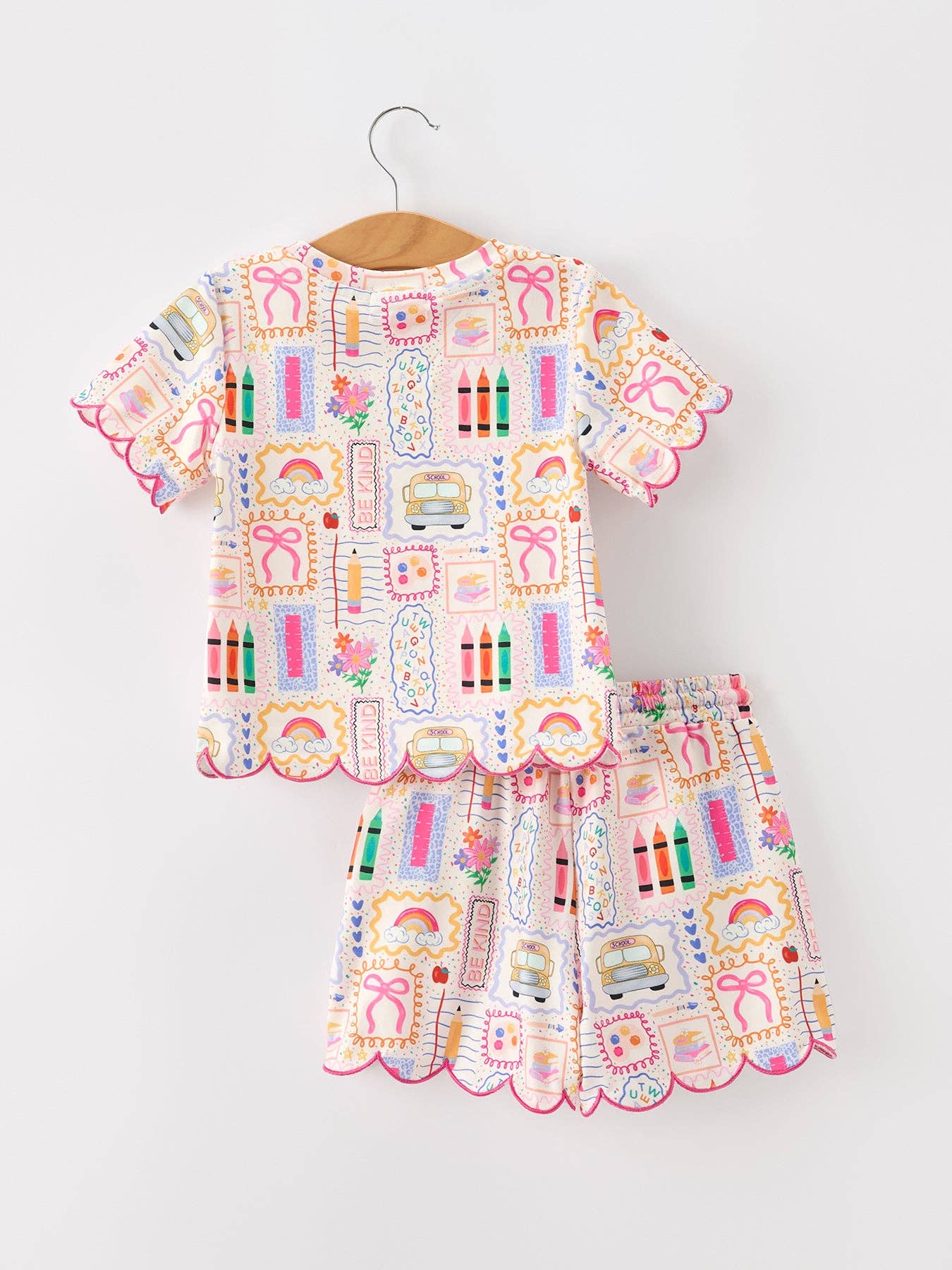 Back to School Print Girl Short Set