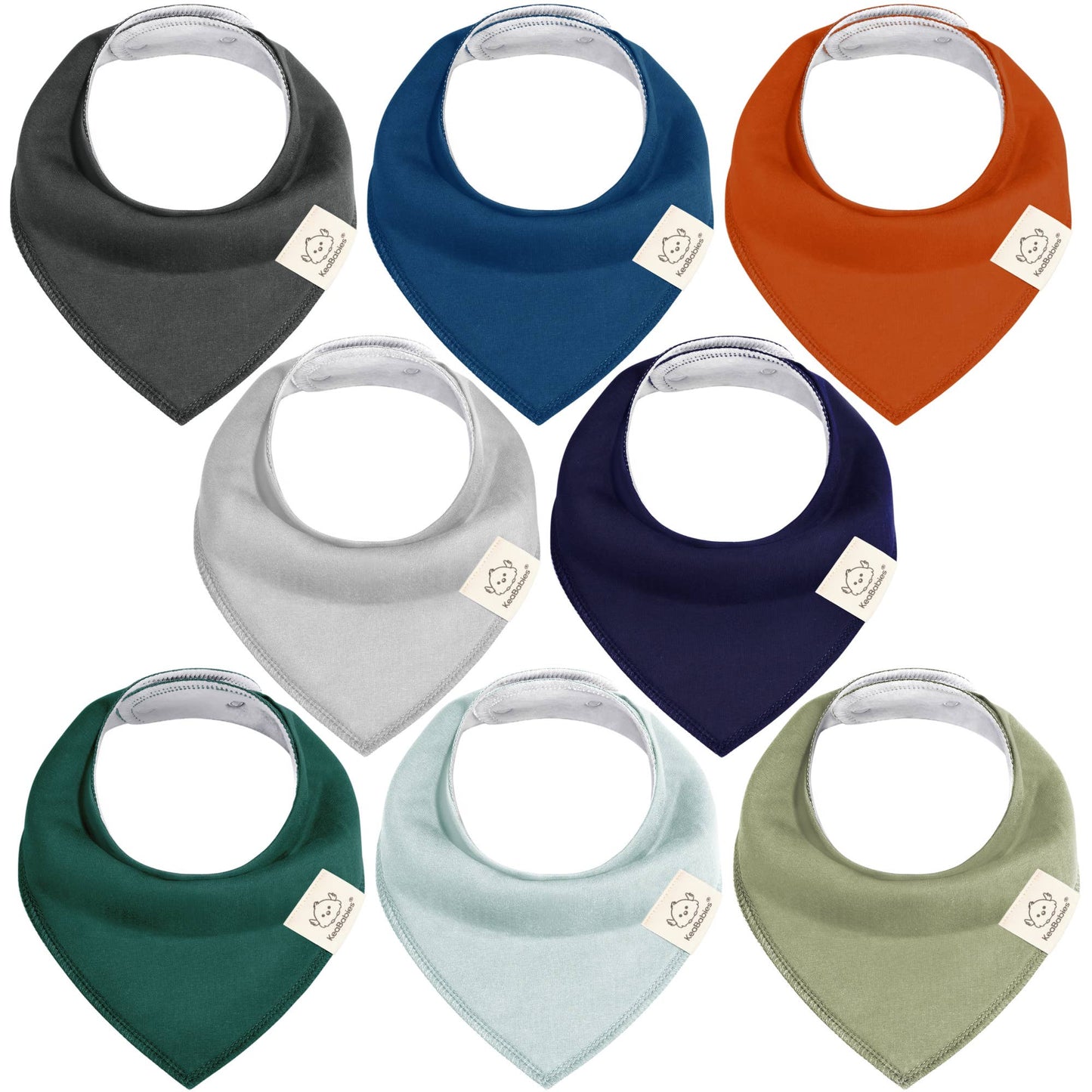 8-pack Baby Bandana Bibs for Boys and Girls: Hunter