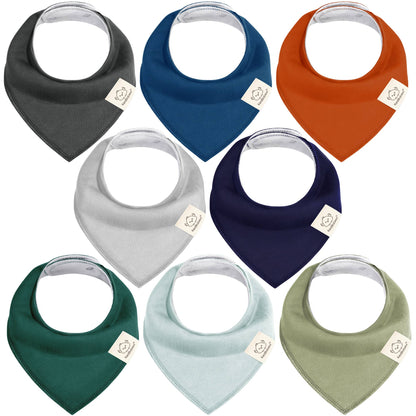 8-pack Baby Bandana Bibs for Boys and Girls: Hunter