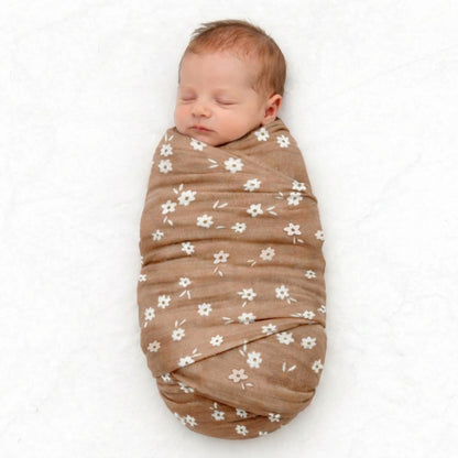 Bamboo Muslin Swaddle Blanket - Cinnamon Daisy