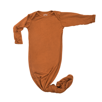 Saddle Longhorn Orange Western Knotted Newborn Baby Gown & Hat