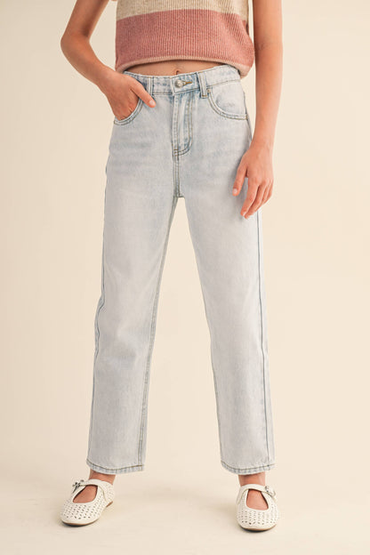TWEEN GIRLS STRAIGHT LEG DENIM PANTS