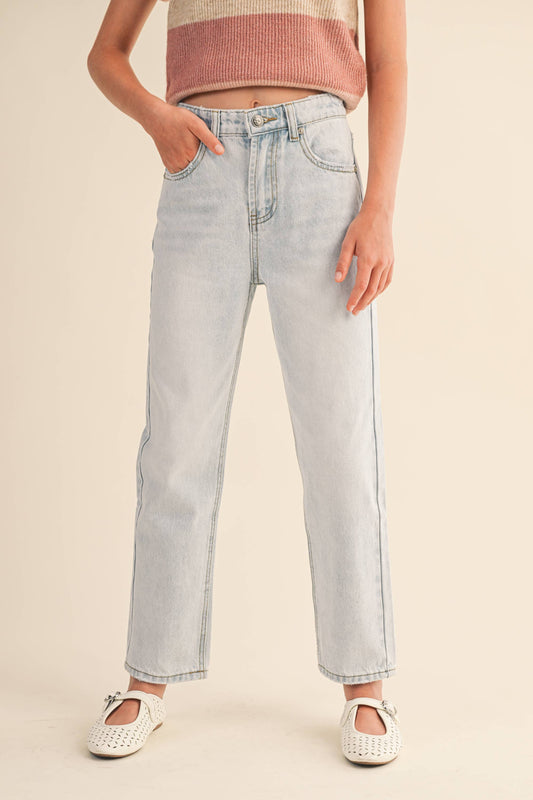 TWEEN GIRLS STRAIGHT LEG DENIM PANTS