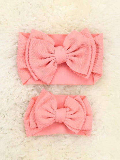 Double Layer Waffle Bow Headwrap - Punch