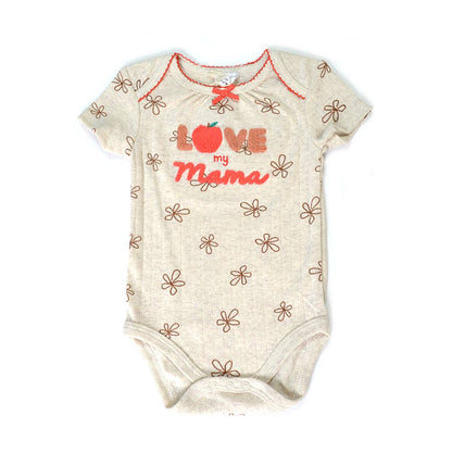 Set of 3 Love Mama Chenille Embroidery Bodysuits