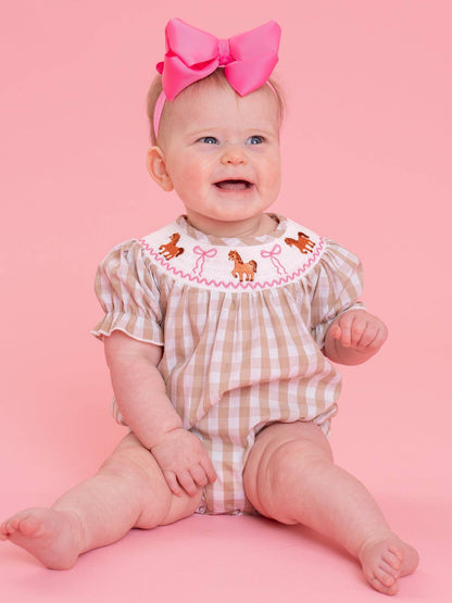 Little Pony Meadow Smocked Bubble Romper