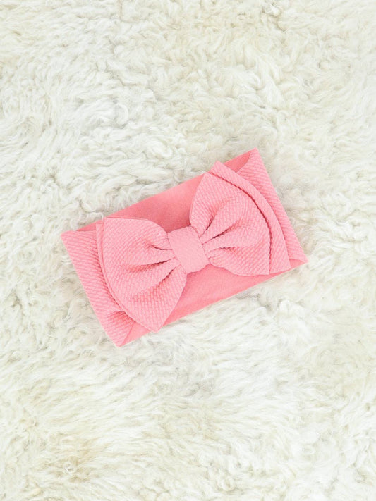 Double Layer Waffle Bow Headwrap - Watermelon