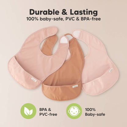 3-Pack Presto Waterproof Baby Bibs for Boys, Girls: Bloom