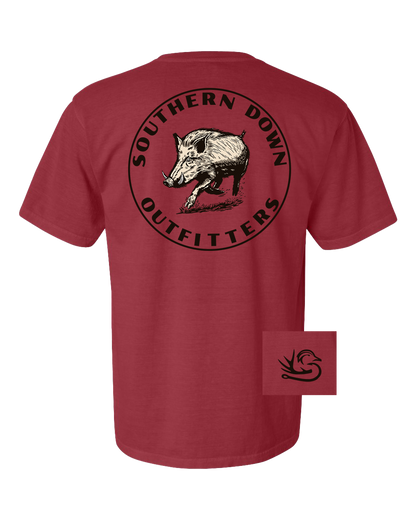 Boar Youth Tee: Crimson / Youth Small