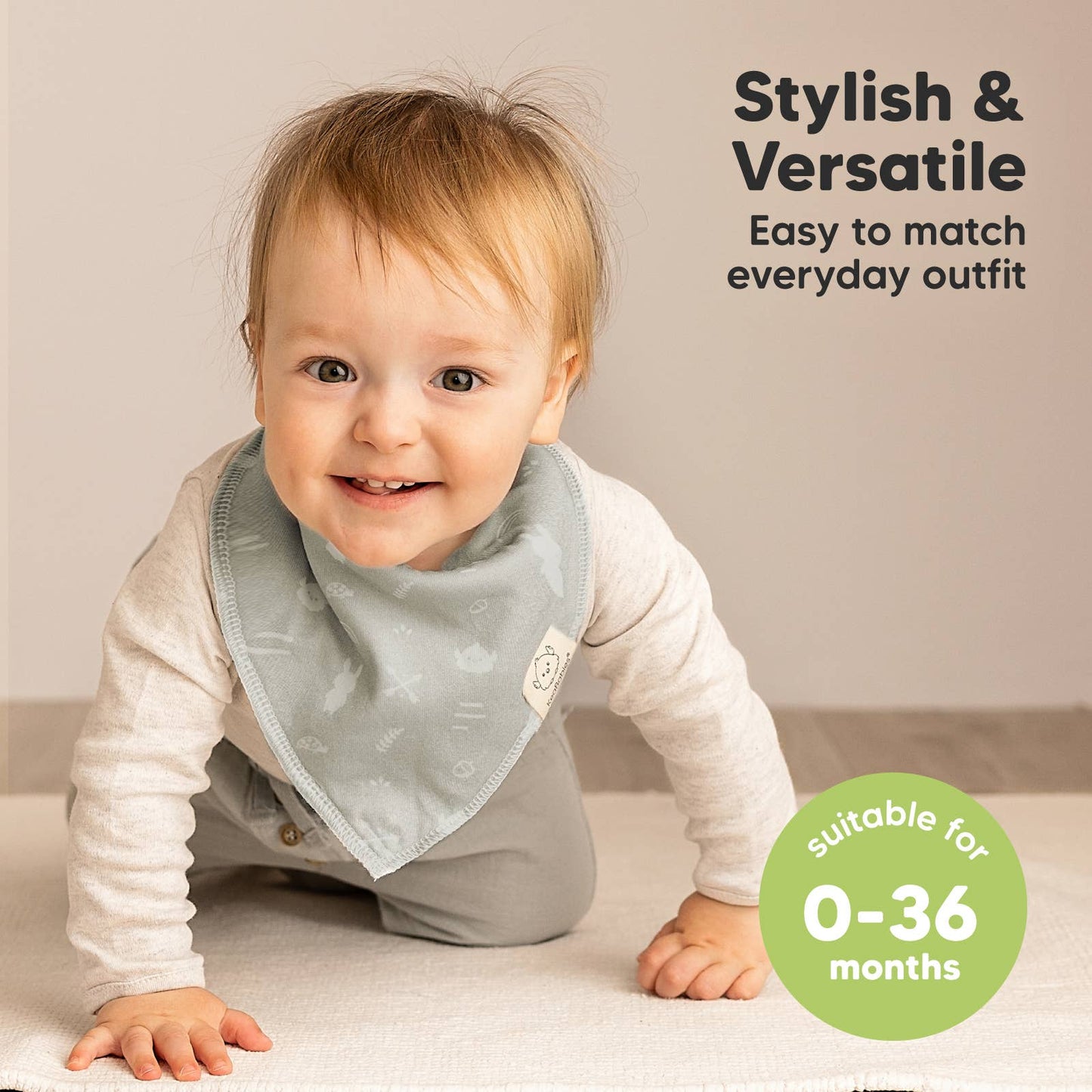 8-pack Baby Bandana Bibs for Boys and Girls: Nordic