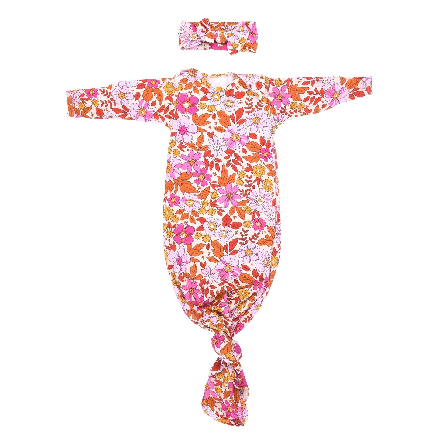 Wild Child Floral Hawaiian Knotted Gown & Bow