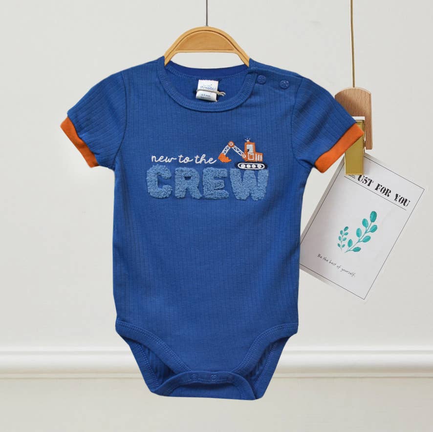 Pack of 3 Excavator Chenille Embroidery Bodysuit