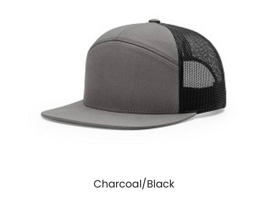 Turkey Feather - Flatbill Snapback Hat - Richardson 168: Solid Black
