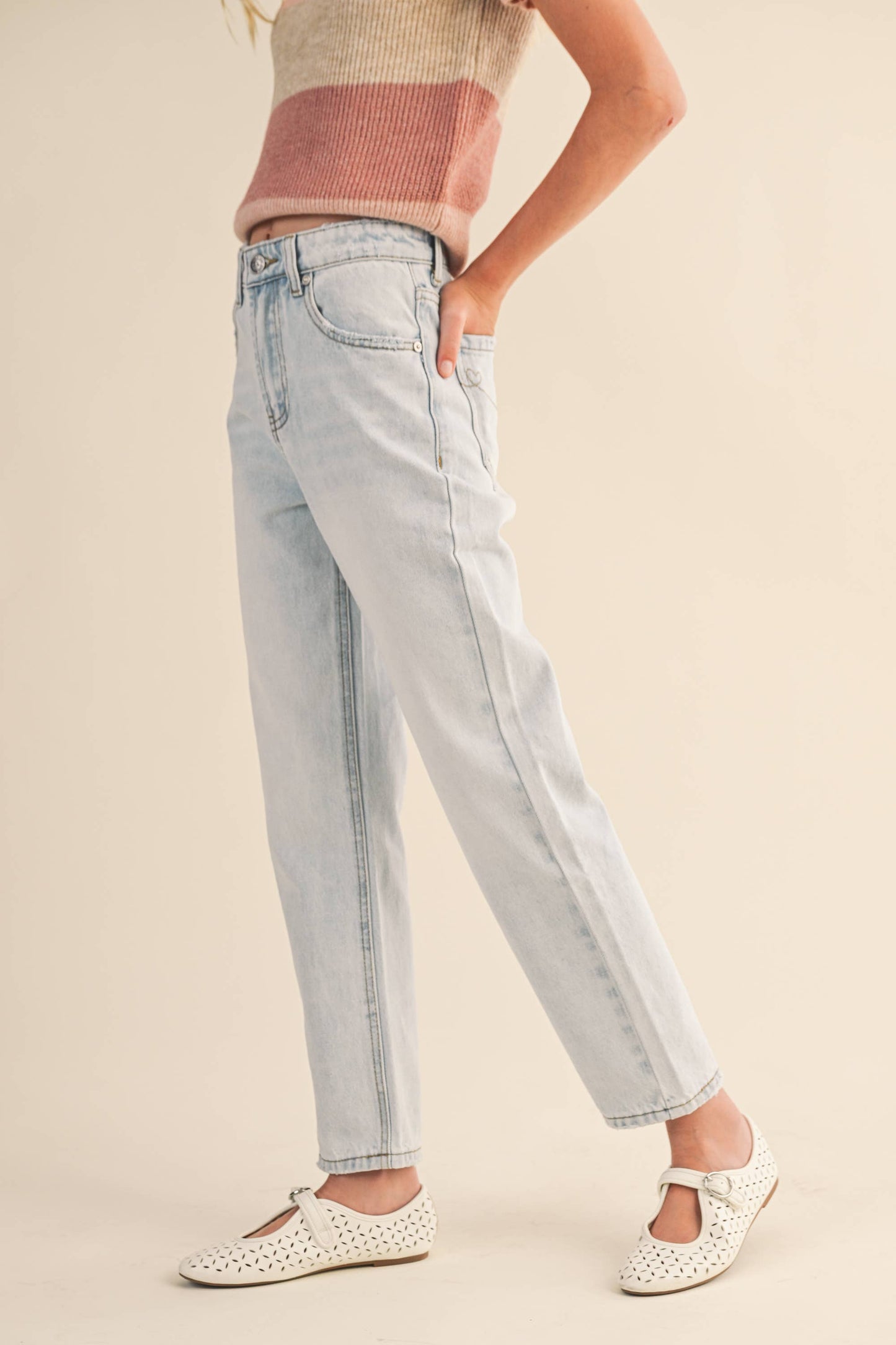 TWEEN GIRLS STRAIGHT LEG DENIM PANTS