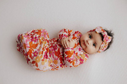 Wild Child Floral Hawaiian Knotted Gown & Bow